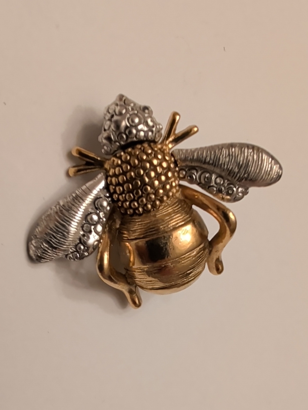 Gold and Silver Bee Brooch Pin - Fashionable Women's Jewelry